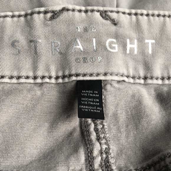 White House Black Market Gray/Khaki Straight Crop Pants Size 14 - Picture 7 of 10